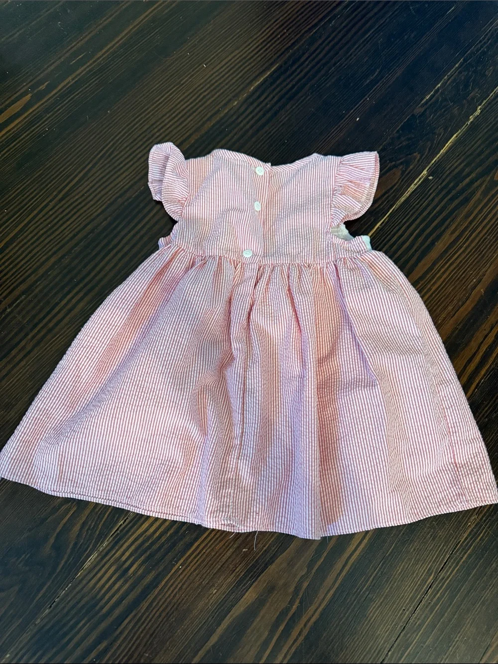Good Lad Pink Seersucker Dress with Star Smocking